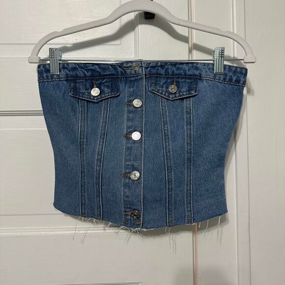 Edikted denim corset top - Picture 1 of 4